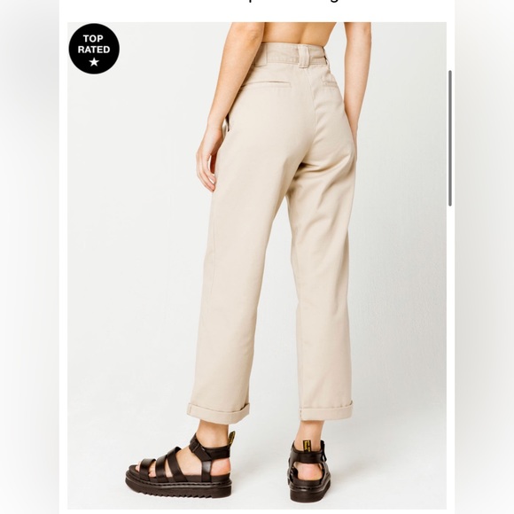 DICKIES Roll Hem Crop Wide Leg Pants - Picture 3 of 5